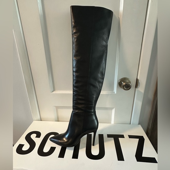 SCHUTZ Sleek Black Over the Knee Boots